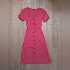 Old navy linen blend red midi dress